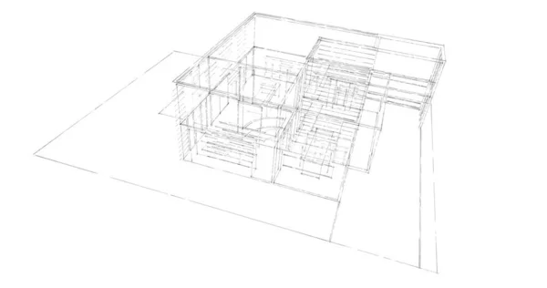 Arquitectura Edificio Ilustración Sobre Fondo —  Fotos de Stock