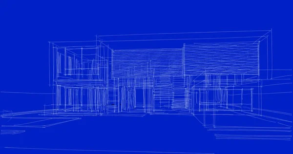 Arquitectura Edificio Ilustración Sobre Fondo — Foto de Stock