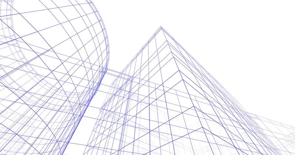 Abstract drawing lines in architectural art concept, minimal geometrical shapes.