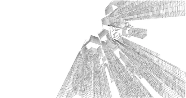 Architektur Gebäude Illustration Auf Hintergrund — Stockfoto