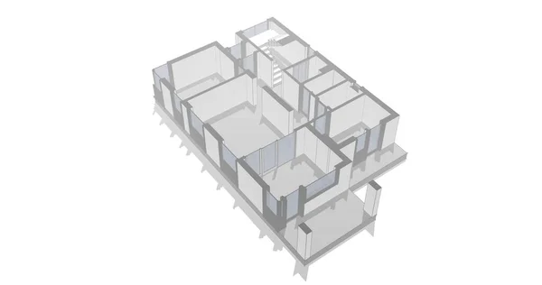 Abstrakte Zeichnungslinien Architektonischen Kunstkonzept Minimale Geometrische Formen — Stockfoto