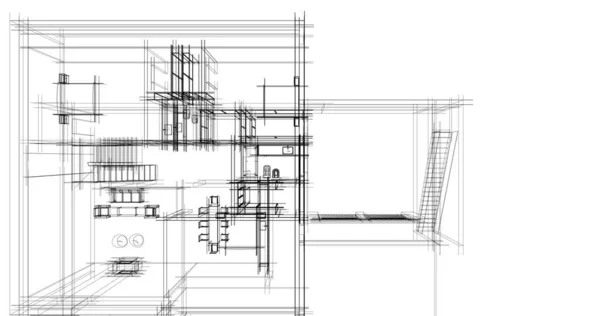 Abstract drawing lines in architectural art concept, minimal geometrical shapes.