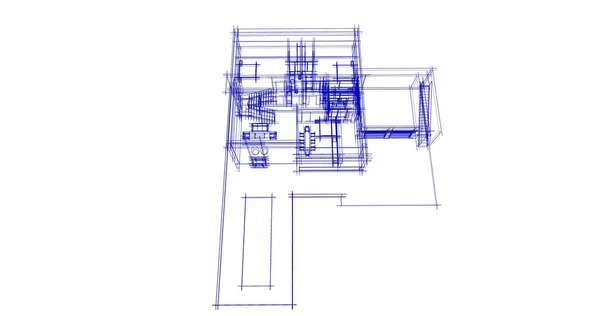 Abstrakte Zeichnungslinien Architektonischen Kunstkonzept Minimale Geometrische Formen — Stockfoto