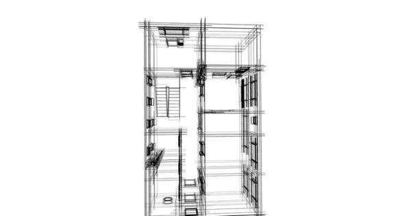 Entwurf Geometrischer Architekturgebäude — Stockfoto