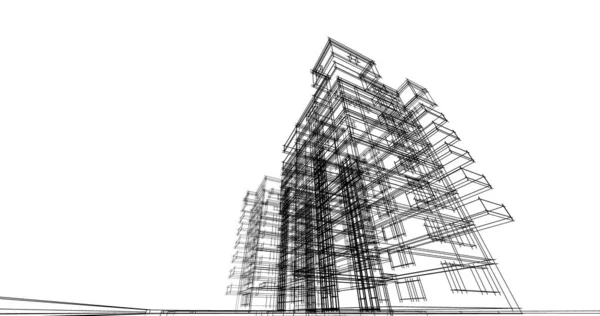Проектирование Минимальных Геометрических Архитектурных Зданий — стоковое фото