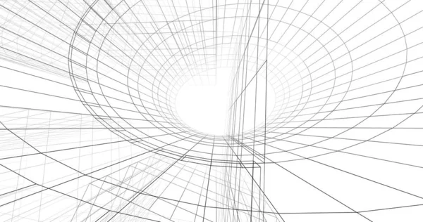 Lignes Dessin Abstraites Dans Concept Art Architectural Formes Géométriques Minimales — Photo