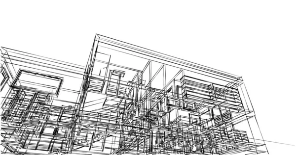 Disegno Astratto Carta Parati Architettonica Sfondo Concetto Digitale — Foto Stock