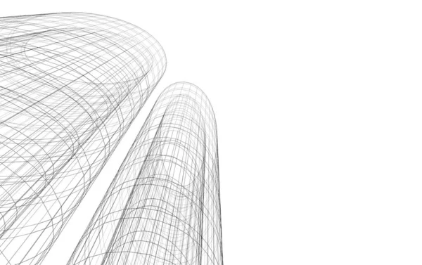 Abstrakcyjne Linie Rysunku Koncepcji Sztuki Architektonicznej Minimalne Kształty Geometryczne — Zdjęcie stockowe