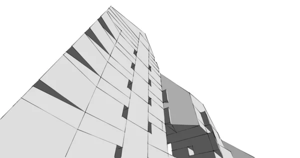 Arquitectura Edificio Ilustración Sobre Fondo — Foto de Stock