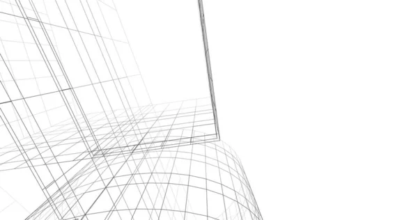 Lignes Dessin Abstraites Dans Concept Art Architectural Formes Géométriques Minimales — Photo