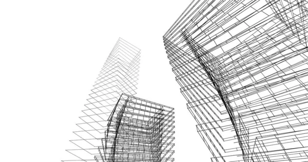 建筑墙纸设计 数字概念背景 — 图库照片