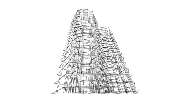 Líneas Abstractas Dibujo Concepto Arte Arquitectónico Formas Geométricas Mínimas — Foto de Stock