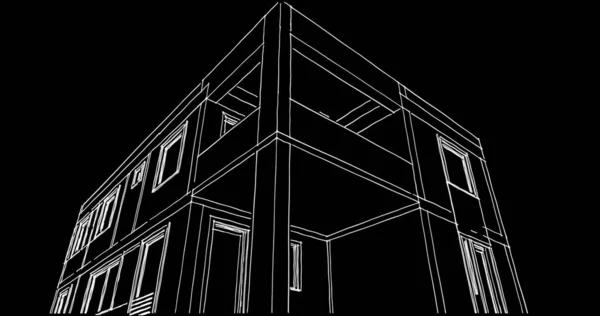 Проектирование Геометрических Архитектурных Зданий — стоковое фото