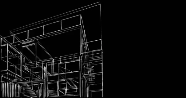 建筑3D背景图 — 图库照片