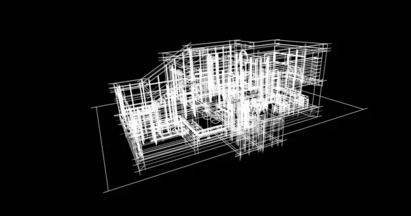 Abstraktní Architektonický Design Tapet Digitální Koncept Pozadí — Stock fotografie