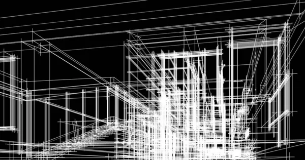 建筑墙纸设计 数字概念背景 — 图库照片