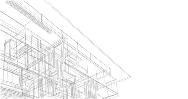 建筑墙纸设计 数字概念背景 — 图库照片