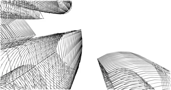 建筑墙纸设计 数字概念背景 — 图库照片