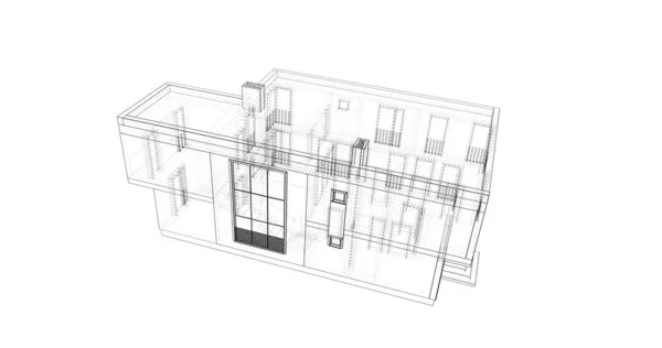 建筑墙纸设计 数字概念背景 — 图库照片