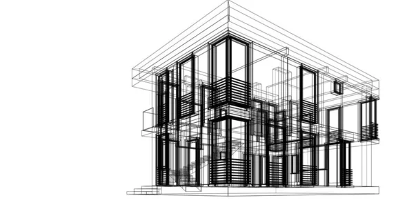 Arkitektur Byggnad Illustration Bakgrund — Stockfoto