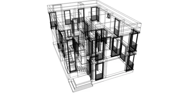 Lignes Dessin Abstraites Dans Concept Art Architectural Formes Géométriques Minimales — Photo