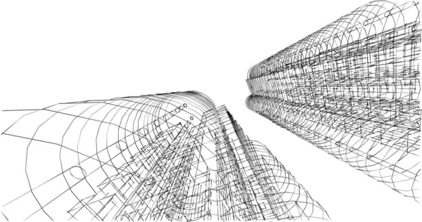 Elvont Építészeti Tapéta Tervezés Digitális Koncepció Háttér — Stock Fotó