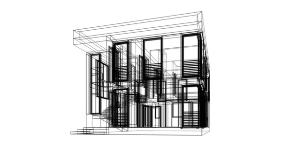 Arquitetura Edifício Ilustração Fundo — Fotografia de Stock
