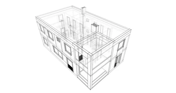 Abstrakcyjne Linie Rysunku Koncepcji Sztuki Architektonicznej Minimalne Kształty Geometryczne — Zdjęcie stockowe