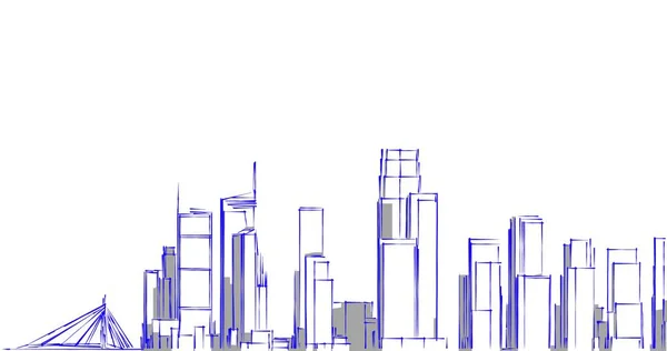 建筑墙纸设计 数字概念背景 — 图库照片