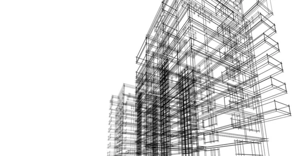 Мінімальний Дизайн Геометричних Архітектурних Будівель — стокове фото