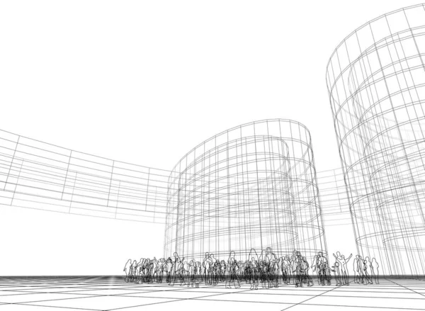 soyut mimari duvar kağıdı tasarımı, dijital konsept arkaplan