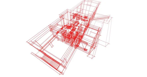 Arquitetura Edifício Ilustração Fundo — Fotografia de Stock