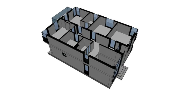 建筑墙纸设计 数字概念背景 — 图库照片