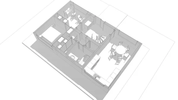 Architektura Budynek Ilustracja Tle — Zdjęcie stockowe