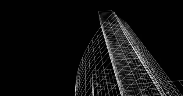 Lignes Dessin Abstraites Dans Concept Art Architectural Formes Géométriques Minimales — Photo