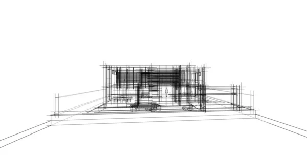 建筑3D背景图 — 图库照片