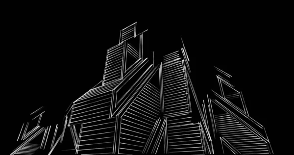 sketch art, geometrical architectural buildings design