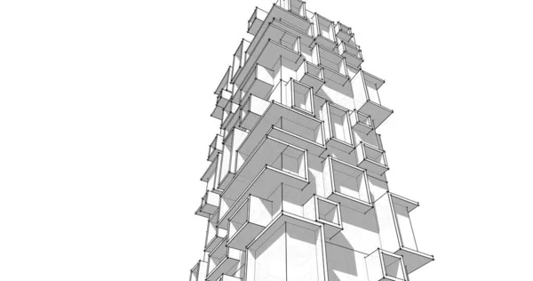 Abstraktní Architektonický Design Tapet Digitální Koncept Pozadí — Stock fotografie