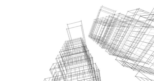 建筑墙纸设计 数字概念背景 — 图库照片