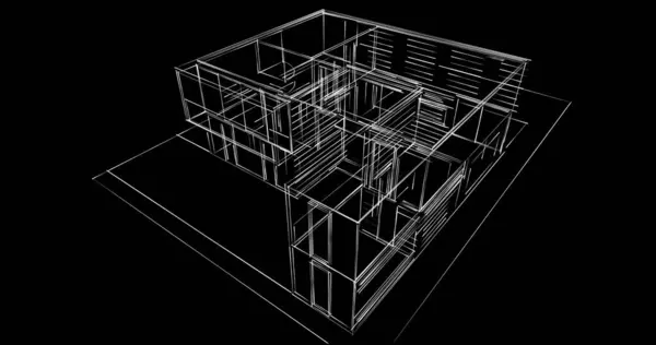 Arquitectura Edificio Ilustración Sobre Fondo — Foto de Stock