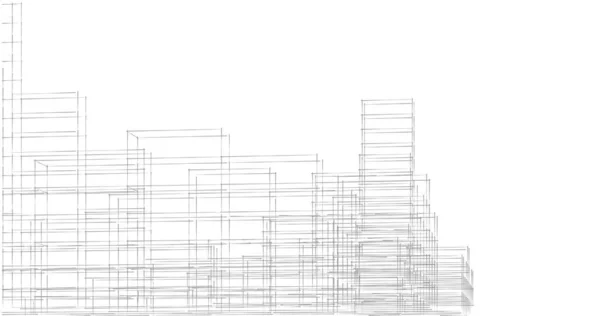 Croquis Art Géométrique Architecture Bâtiments Conception — Photo