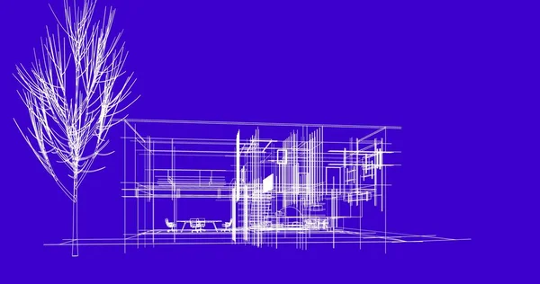 Disegno Astratto Carta Parati Architettonica Sfondo Concetto Digitale — Foto Stock