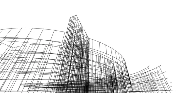 Abstrakte Zeichnungslinien Architektonischen Kunstkonzept Minimale Geometrische Formen — Stockfoto