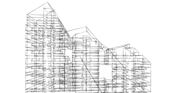 Architektura Budynek Ilustracja Tle — Zdjęcie stockowe