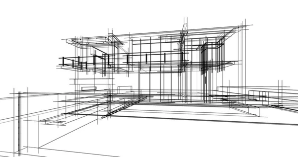 Arkitektur Byggnad Illustration Bakgrund — Stockfoto