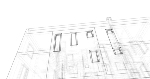 Lignes Dessin Abstraites Dans Concept Art Architectural Formes Géométriques Minimales — Photo