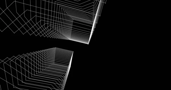 Lignes Dessin Abstraites Dans Concept Art Architectural Formes Géométriques Minimales — Photo