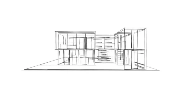 建筑墙纸设计 数字概念背景 — 图库照片