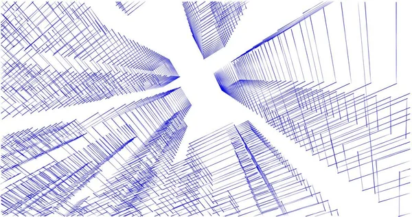 建筑墙纸设计 数字概念背景 — 图库照片