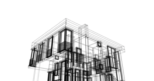 Architecture Bâtiment Illustration Sur Fond — Photo